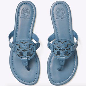 Tory Burch Croco Emboss Miller Sandal BLUE YONDER